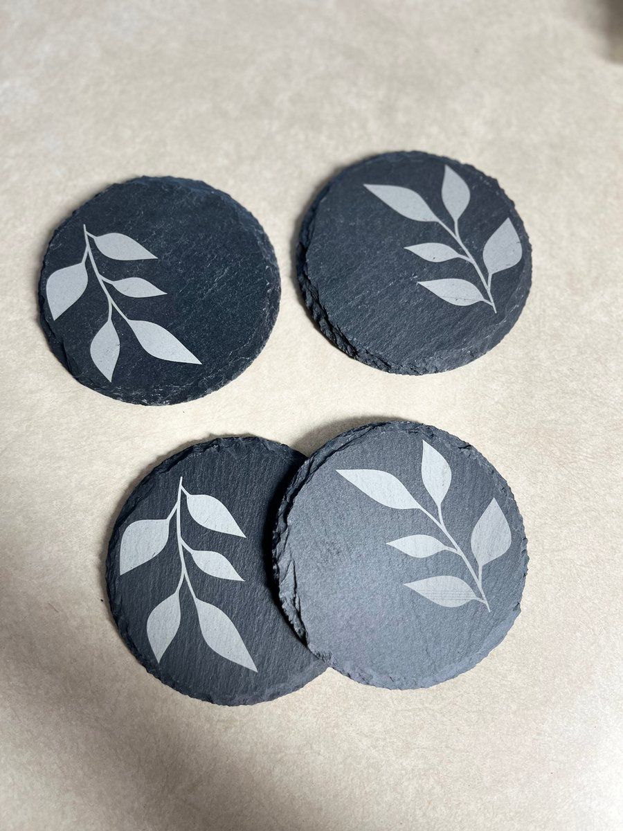 Round Slate Coaster by Thomsen Customs