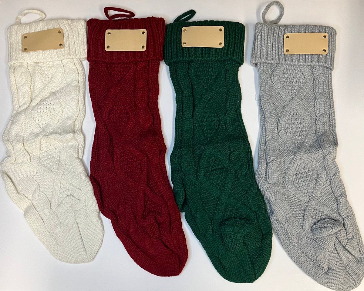 Christmas Stocking w/ Leather Patch by Thomsen Customs