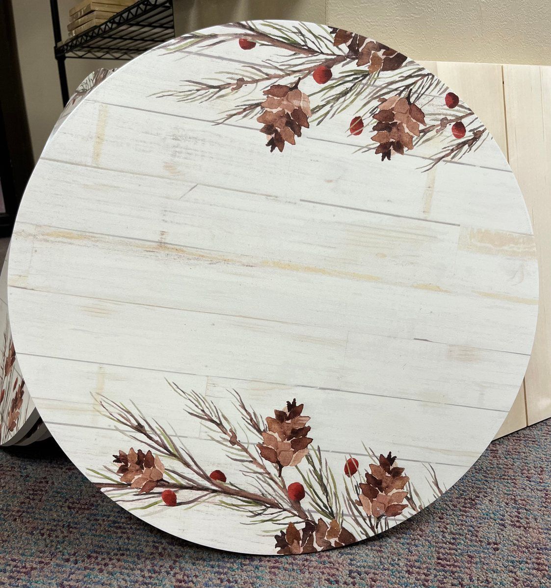 Lg Round Wood Berry Sign by Thomsen Customs