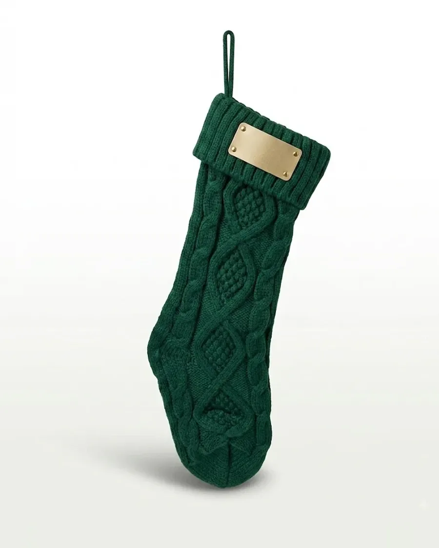 Christmas Stocking w/ Leather Patch by Thomsen Customs, view 2