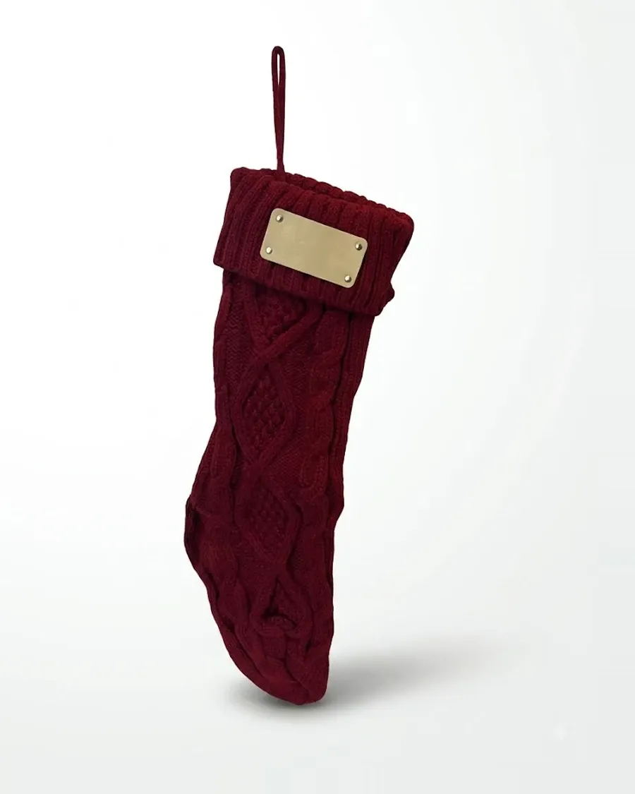 Christmas Stocking w/ Leather Patch by Thomsen Customs, view 5
