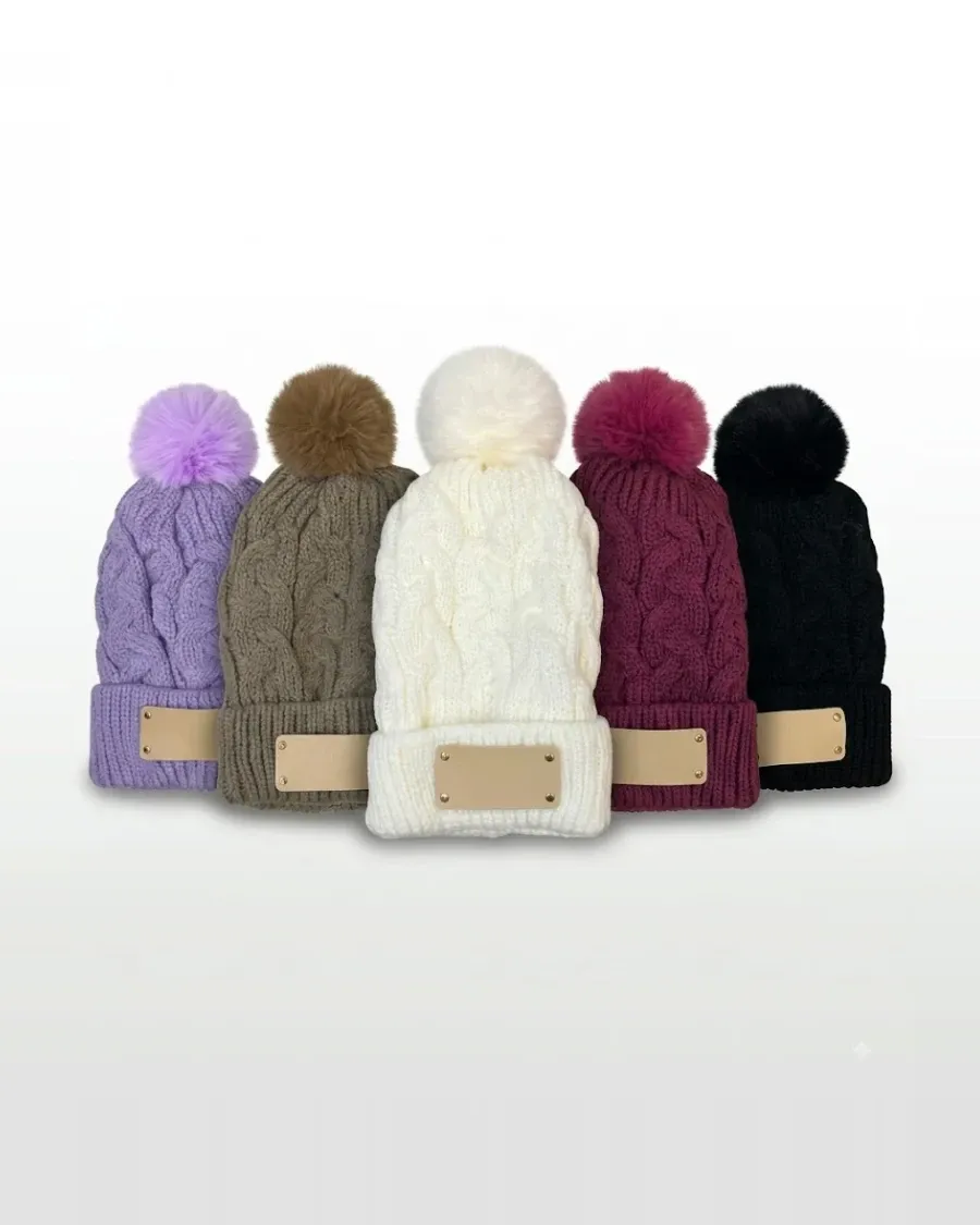 Knitted Cap W/ Leather Patch by Thomsen Customs