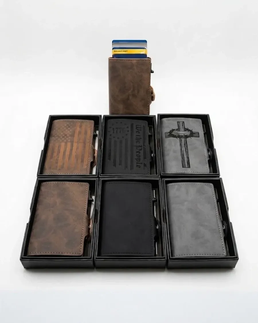 Leather Pop Up Wallet by Thomsen Customs