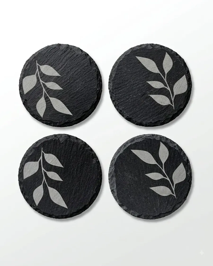 Round Slate Coaster by Thomsen Customs